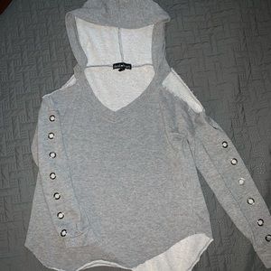 distressed grey sweater